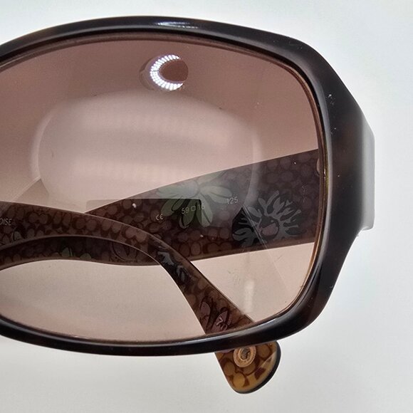 Coach Peony S471 Tortoise Frame Light Brown Gradient Lens Sunglasses 59-16-125 - Picture 13 of 15